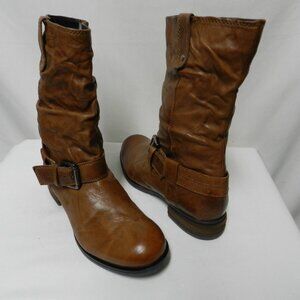 Josef Seibel Leather Ruched Sanja Comfort zip boots brown Women  Size Sz 40 9